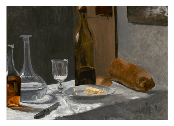 Claude Monet - Stillleben mit Flasche, Carafe und Wein (1862/1863)