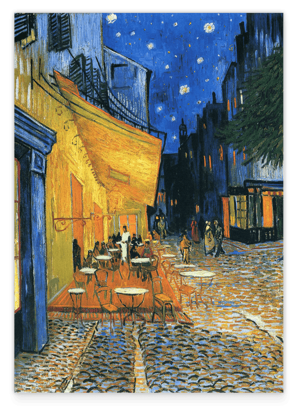 Vincent van Gogh - Nachtcafé/Nachts vor dem Café an der Place du Forum in Arles (1888)