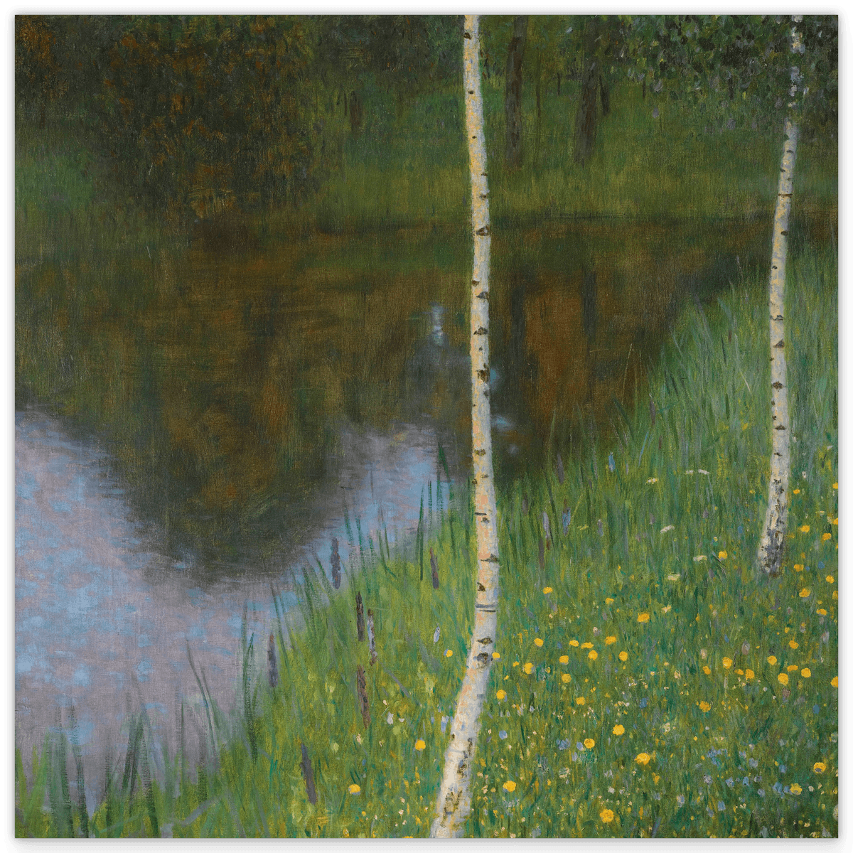 Gustav Klimt - Seeufer mit Birken (1901)
