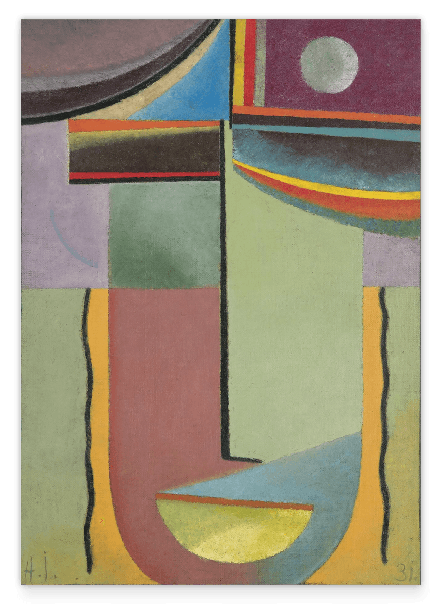 Alexej von Jawlensky - Abstrakter Kopf in Grüntönen