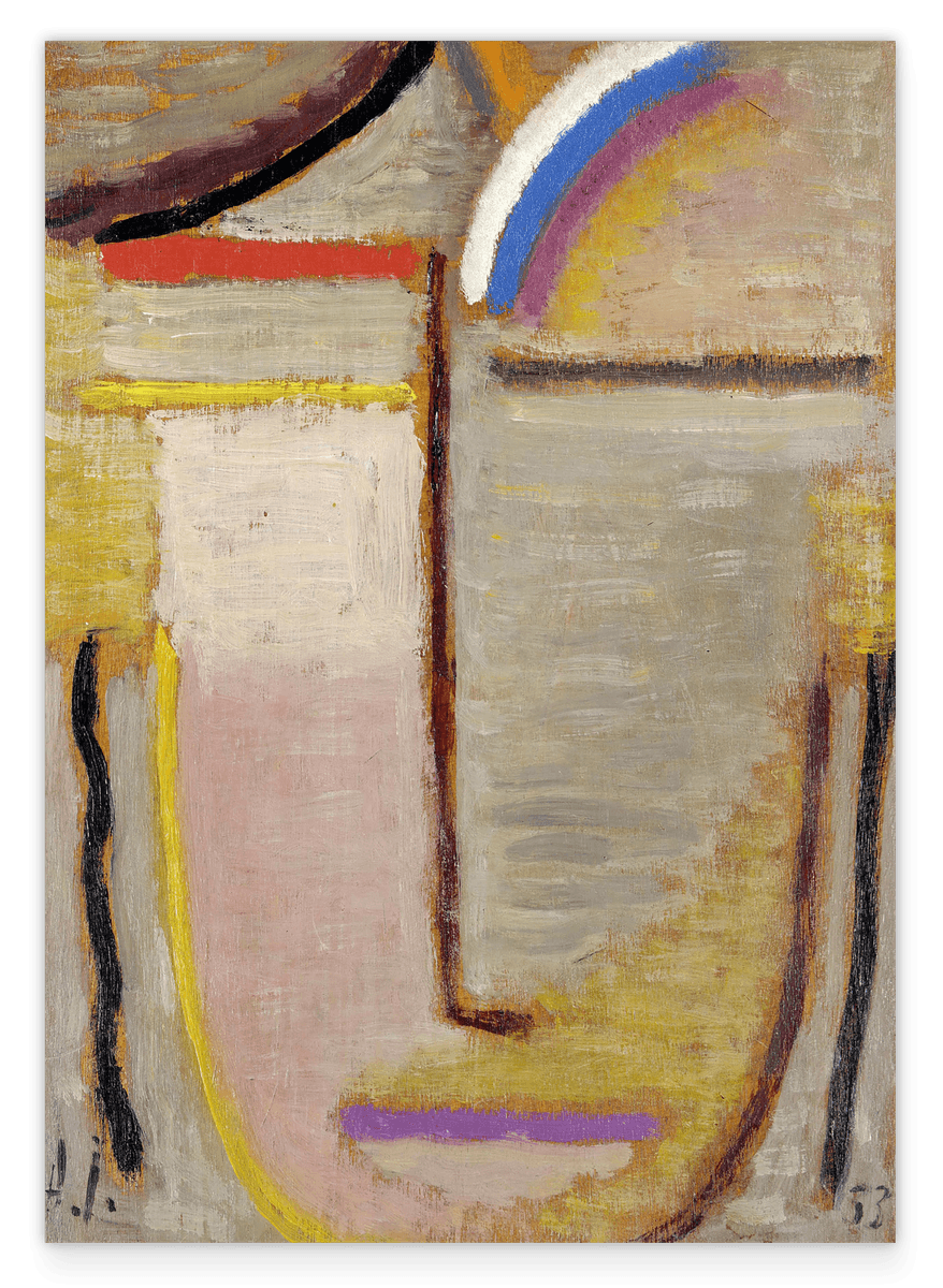 Alexej von Jawlensky - Abstrakter Kopf - Gemälde-Kunstdruck in hellen Farben