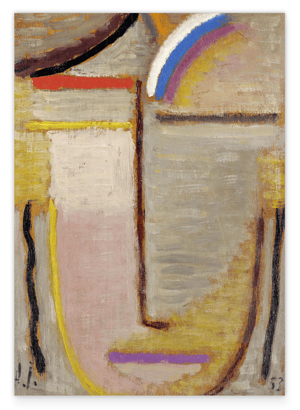 Alexej von Jawlensky - Abstrakter Kopf - Gemälde-Kunstdruck in hellen Farben