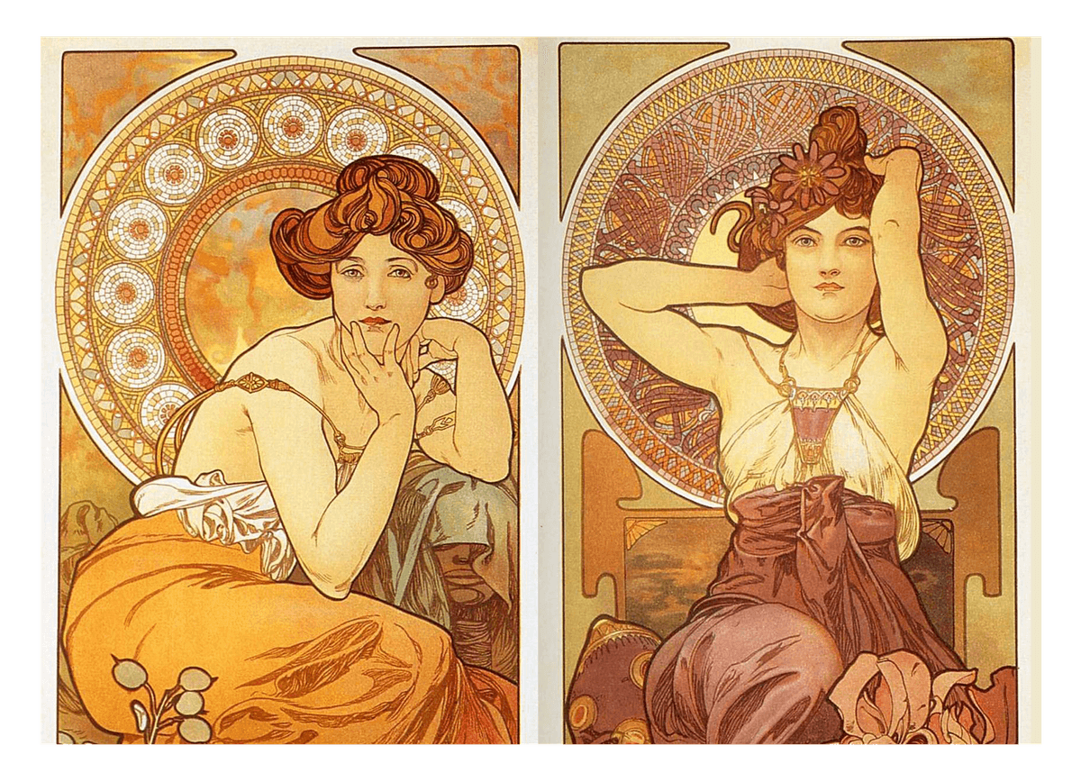 Alfons Mucha - mit zwei Frauen