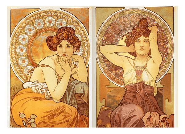 Alfons Mucha - mit zwei Frauen