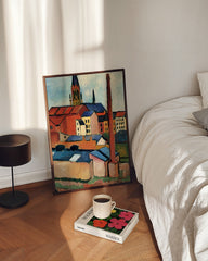 After Hover: August Macke - Marienkirche mit Häusern und Schornstein