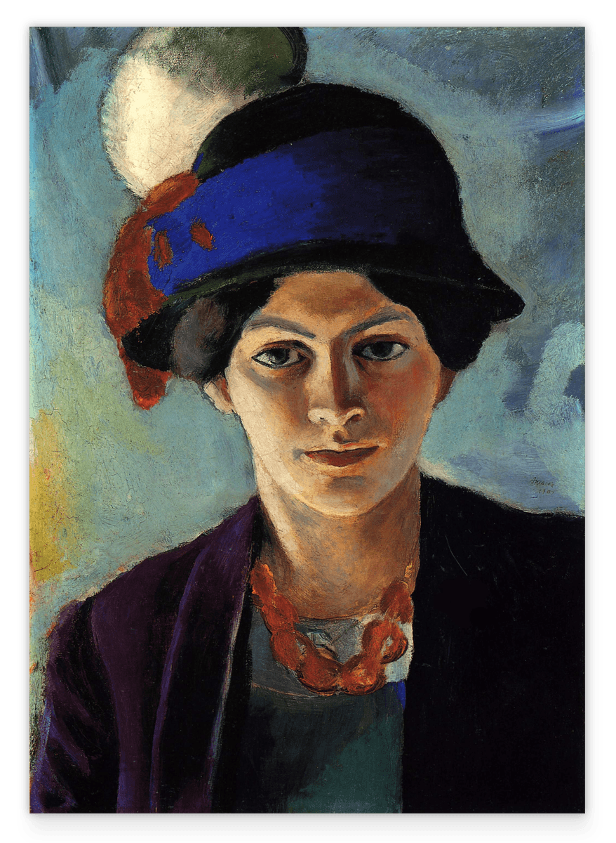 August Macke - Frauenportrait Frau des Künstlers mit Hut