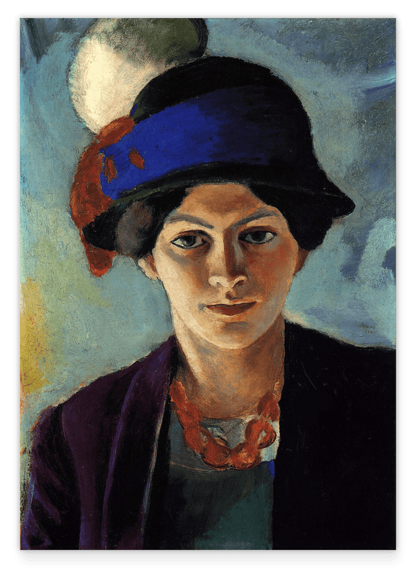 August Macke - Frauenportrait Frau des Künstlers mit Hut