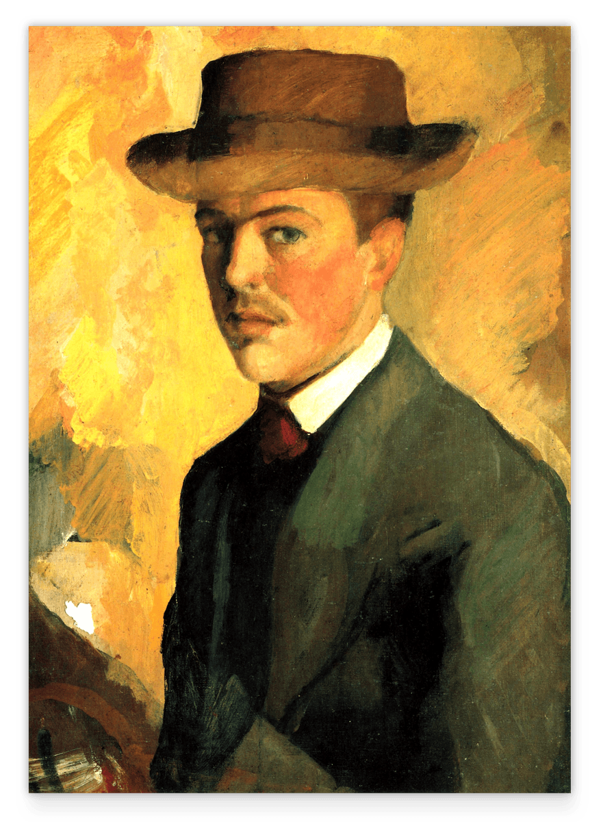 August Macke - Selbstportrait mit Hut