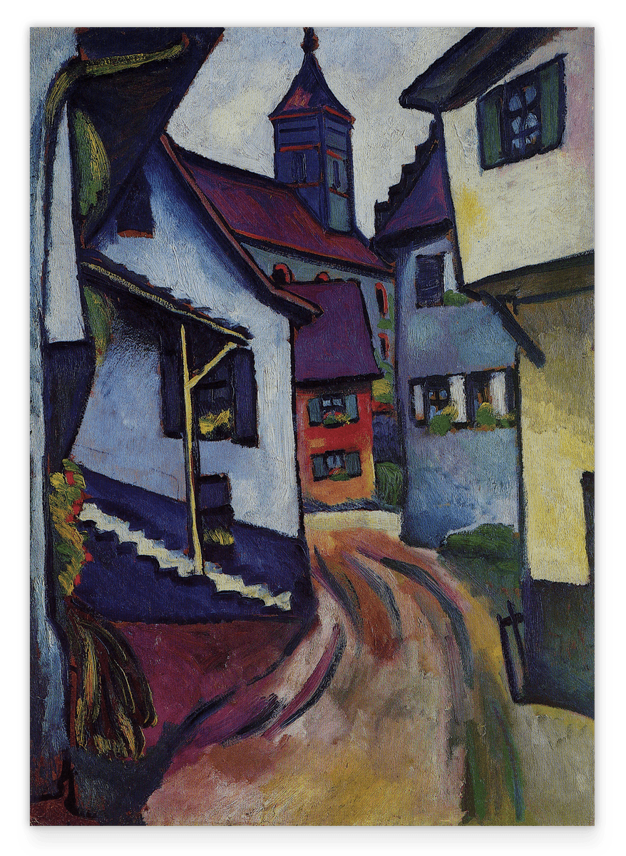 August Macke - Straße mit Kirche in Kandern