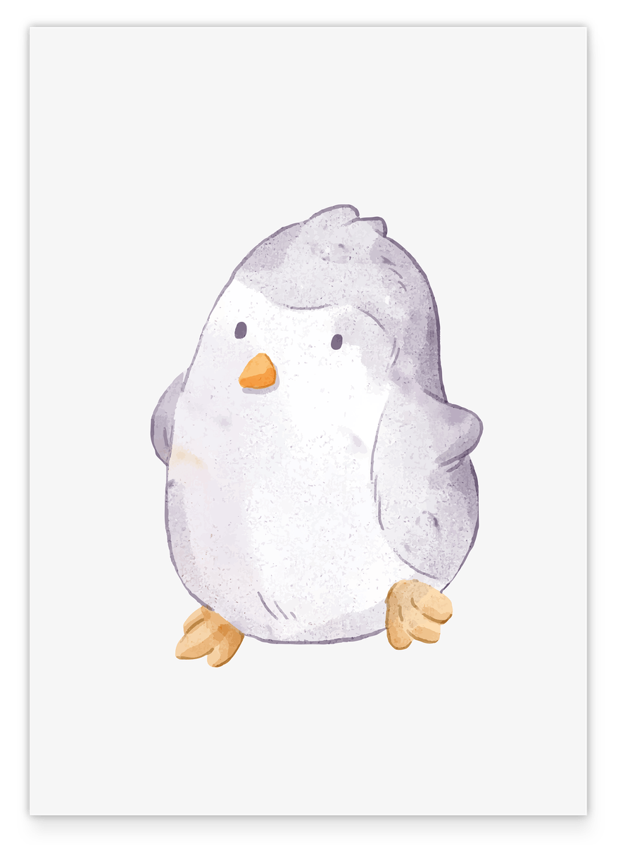 Tanzender Pinguin, Wasserfarben-Kunst, Süße Illustration, Kinder und Baby Dekoration