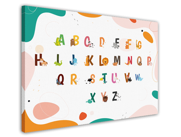 ABC Lernbild, Englisch Lernen, Süße Illustrationen, Dekoration für Zuhause oder Kindergarten
