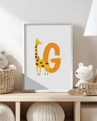 After Hover: G wie Giraffe, Kinder Wanddekoration in Weiß, Buchstaben Geschenk für Namen mit G