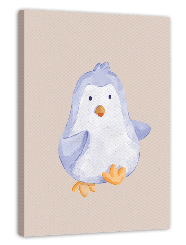 Tanzender Pinguin, Süße Wasserfarben-Zeichnung, Kunst, Illustration, Dekoration für Zuhause