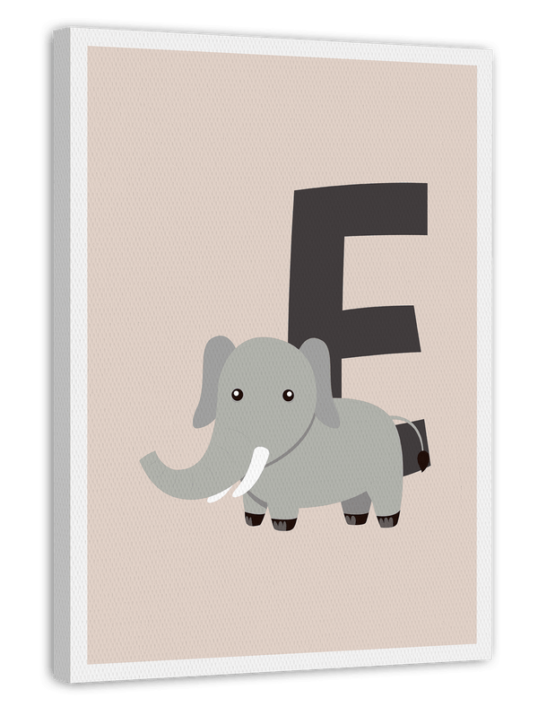 E wie Elefant, ABC Lernen, Buchstaben Geschenk für Name mit E, Süße Dekoration für Kinder