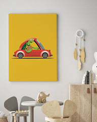 After Hover: Sandra Schildkröte, Bunte Auto-Zeichnung, Illustration für Kinder, Süße Dekoration für Zuhause