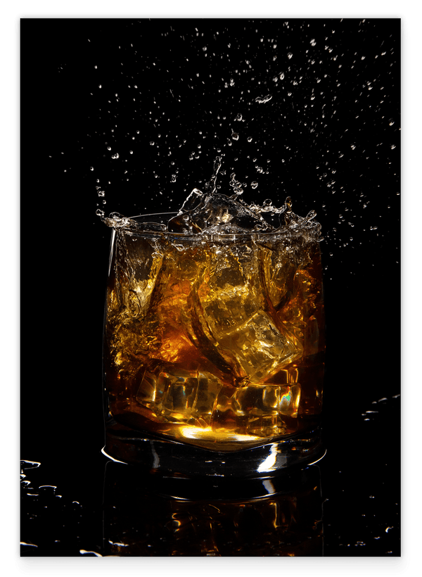 Whisky Fotografie mit Wassertropfen
