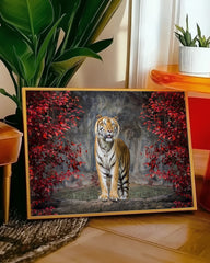 After Hover: Tiger in Herbstlandschaft