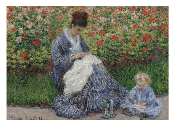 Claude Monet - Camille Monet und ein Kind im Garten des Künstlers in Argenteuil
