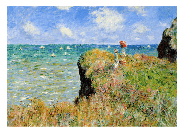 Claude Monet - Spaziergang auf Klippen-Ebene bei Pourville