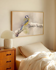 After Hover: Vogel in Winterlandschaft