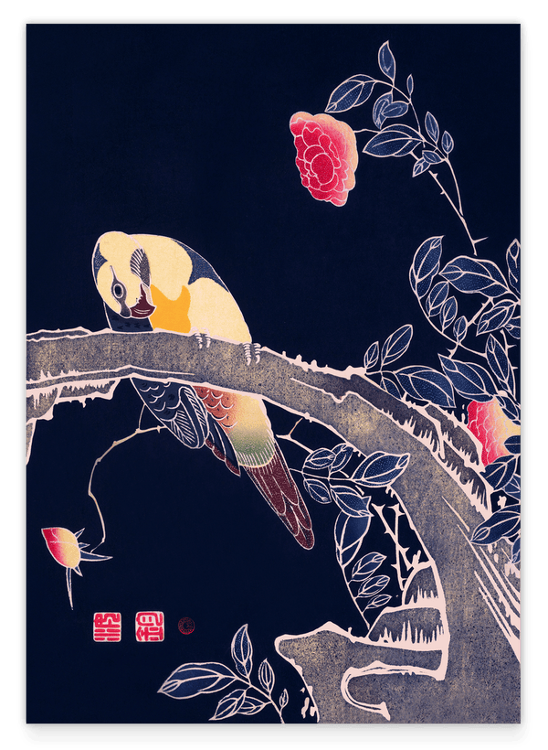 Itō Jakuchū - Papagei mit Blumen