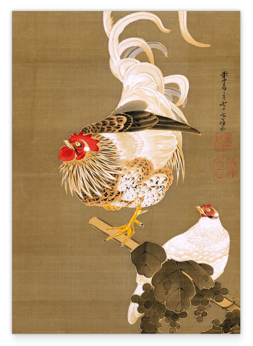 Itō Jakuchū - Hahn und Henne
