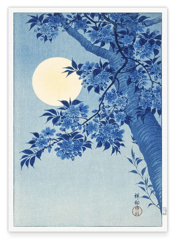 Ohara Koson - Baum hinter Mondschein