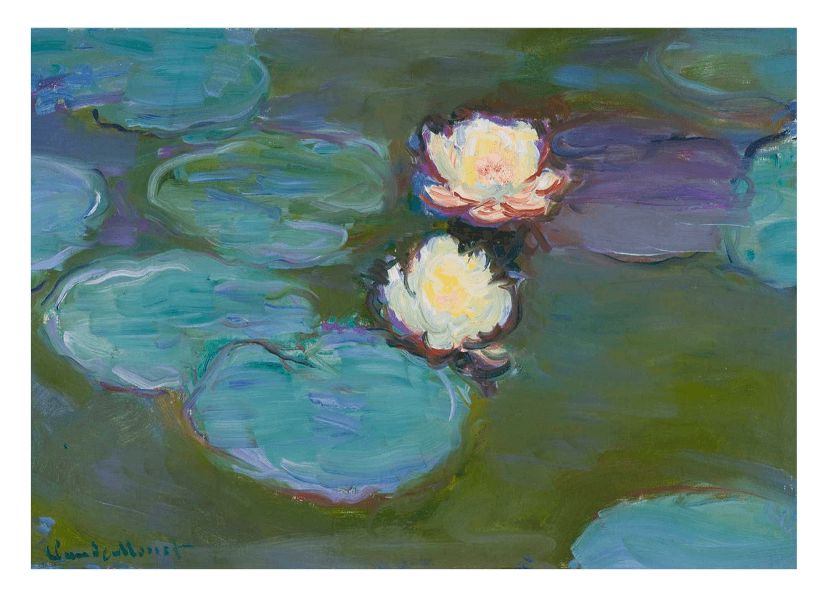 Claude Monet Kunstdruck - Gemälde mit zwei Seerosen