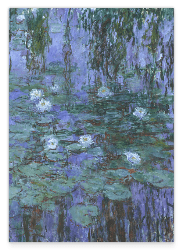 Claude Monet - Seerosen auf blauem Wasser