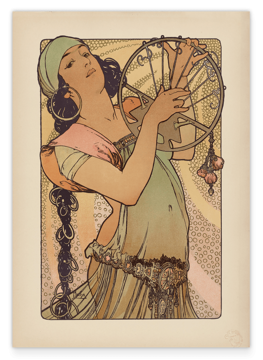 Alfons Mucha - Bohemian women with instrument