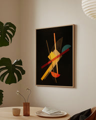 After Hover: László Moholy Nagy - Abstrakte Formen auf schwarzem Hintergrund