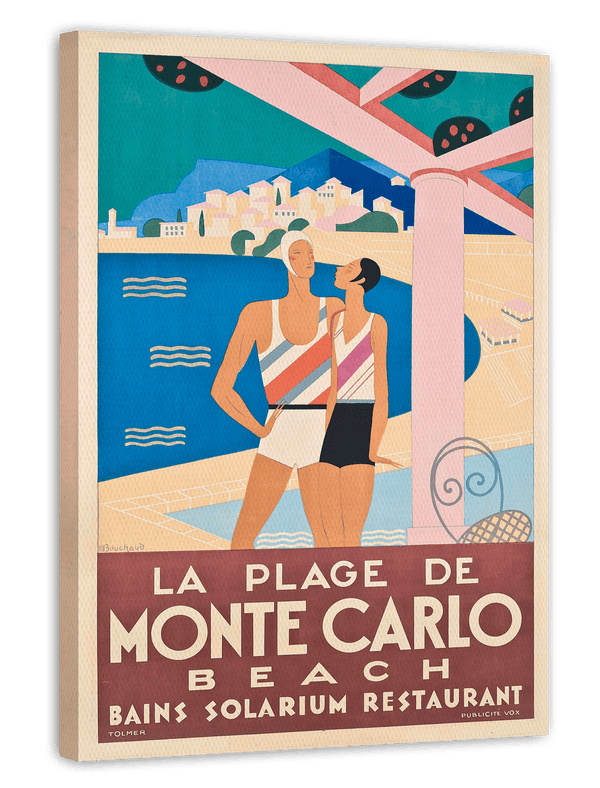 Pierre Fix-Masseau - Art Deco Werbeplakat - Strand in Monte Carlo
