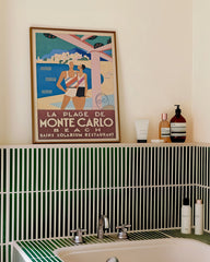 After Hover: Pierre Fix-Masseau - Art Deco Werbeplakat - Strand in Monte Carlo