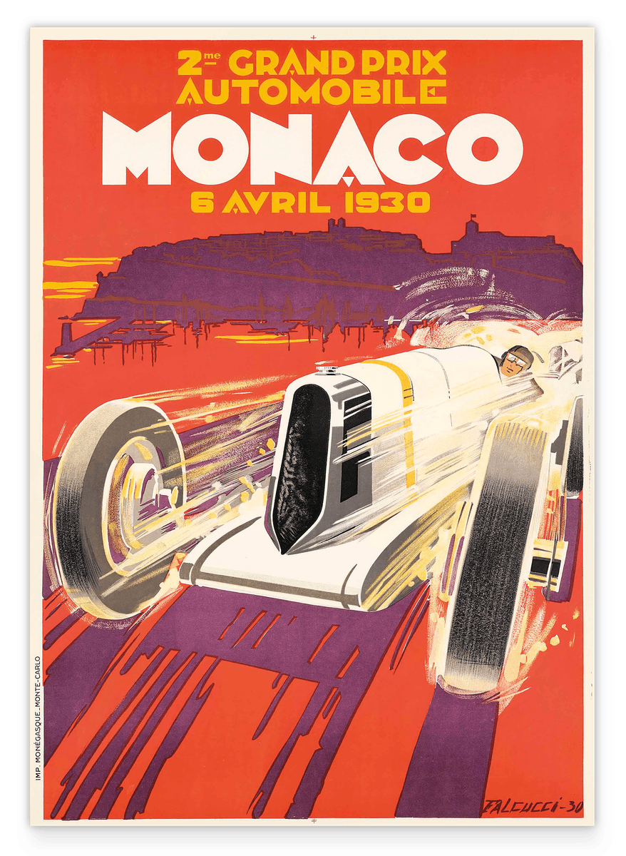Pierre Fix-Masseau - Art Deco Werbeplakat - Grand Prix Monaco