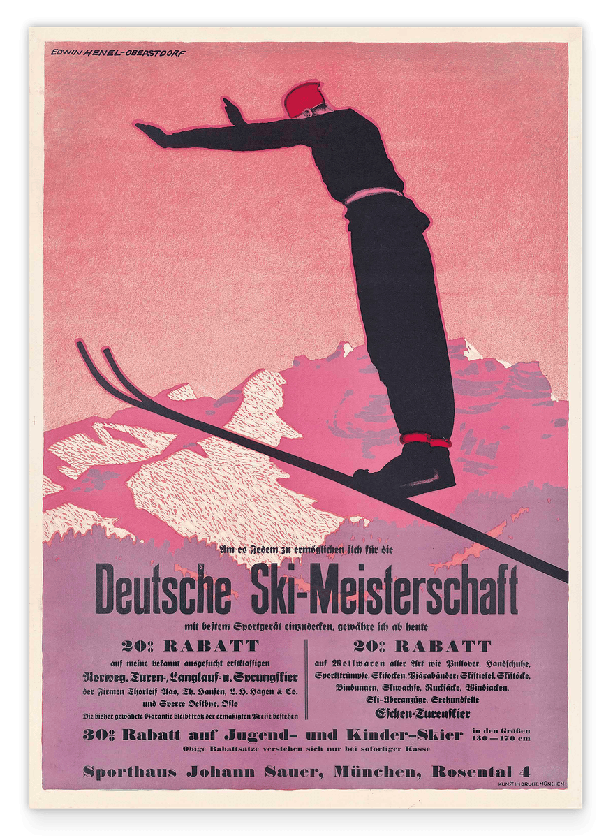 Pierre Fix-Masseau - Art Deco Werbeplakat - Deutsche Ski-Meisterschaft