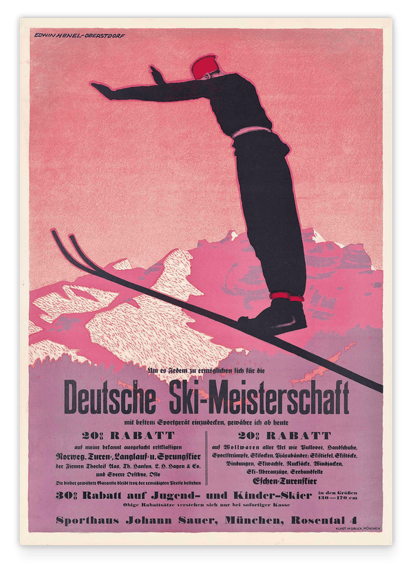 Pierre Fix-Masseau - Art Deco Werbeplakat - Deutsche Ski-Meisterschaft