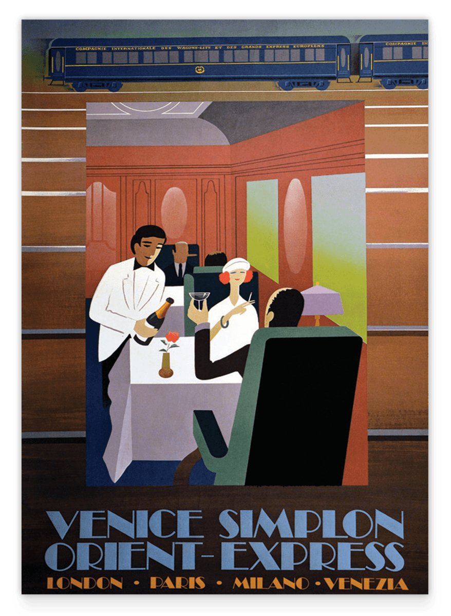 Pierre Fix-Masseau - Speisewagen im Orient-Express - Art Deco Werbeplakat