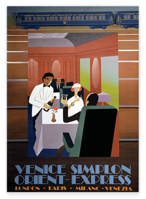 Pierre Fix-Masseau - Speisewagen im Orient-Express - Art Deco Werbeplakat