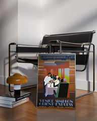 After Hover: Pierre Fix-Masseau - Speisewagen im Orient-Express - Art Deco Werbeplakat