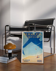 After Hover: Pierre Fix-Masseau - Art Deco Werbeplakat - Bermuda Motiv mit Flugzeug