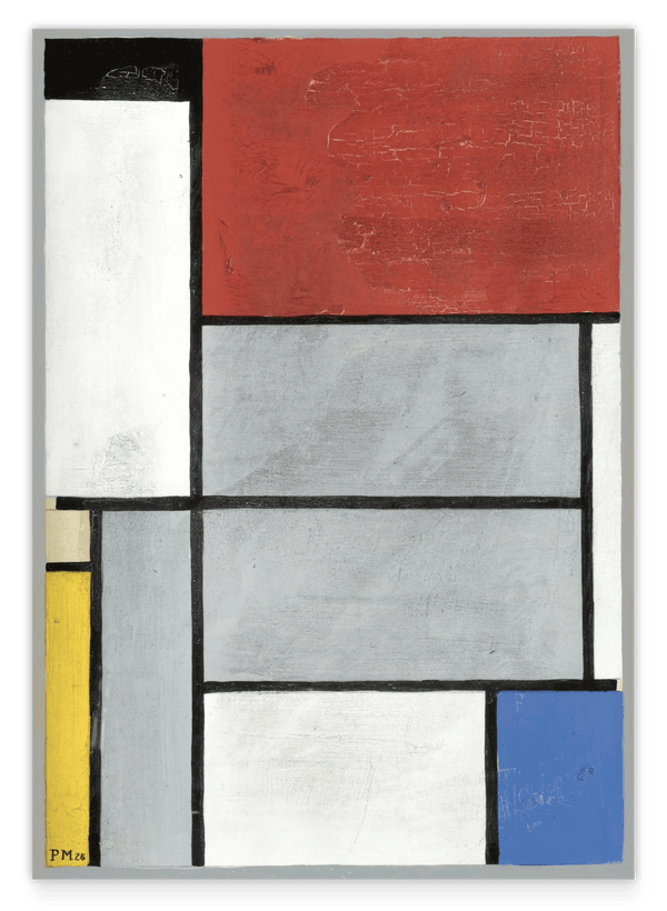 Piet Mondrian - Komposition in Rot und Grau im Hochformat