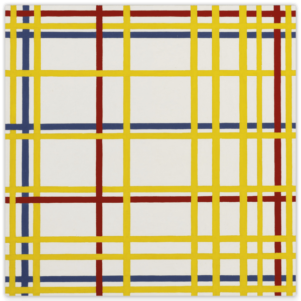 Piet Mondrian - Geometrische Komposition mit gelben Streifen