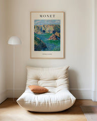 After Hover: Claude Monet - Museum-Poster Der Felsen von Guibel