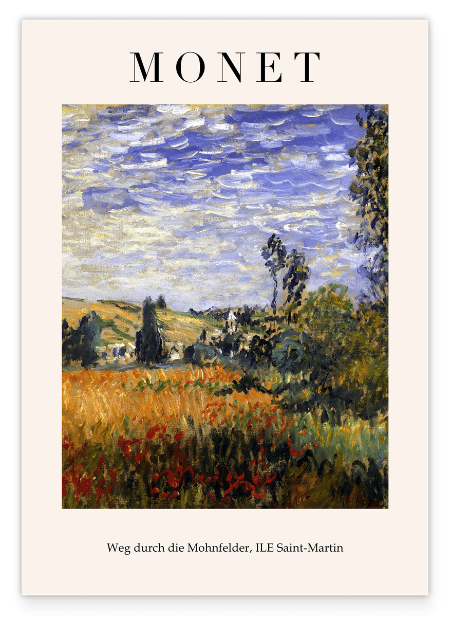 Claude Monet - ILE Saint-Martin - Weg durch die Mohnfelder