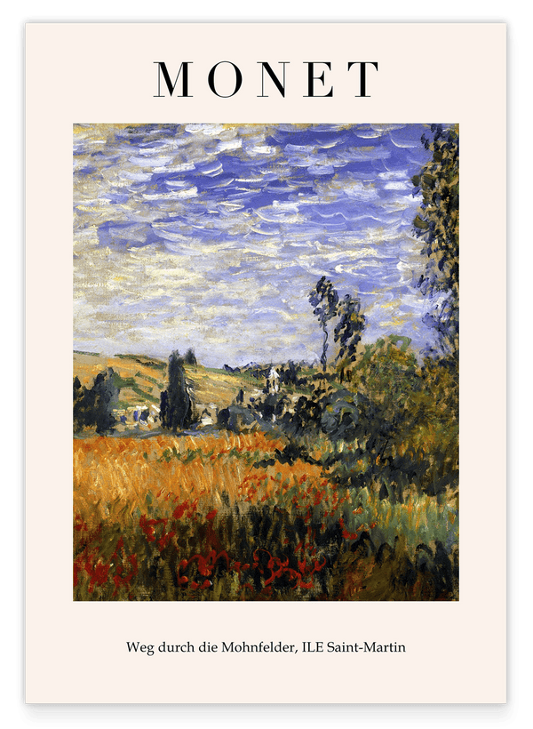 Claude Monet - ILE Saint-Martin - Weg durch die Mohnfelder