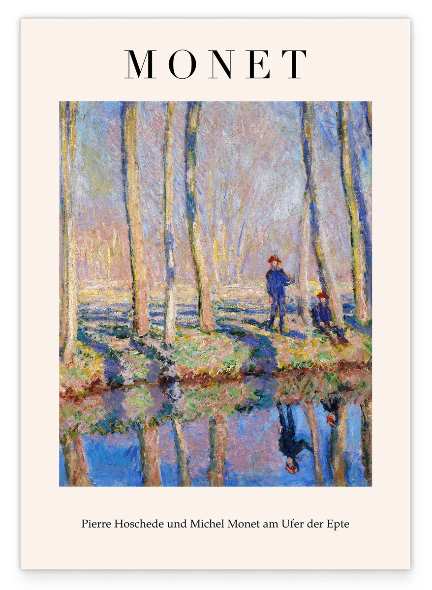 Claude Monet - Museum-Poster Pierre Hoschede und Michel Monet am Ufer der Epte