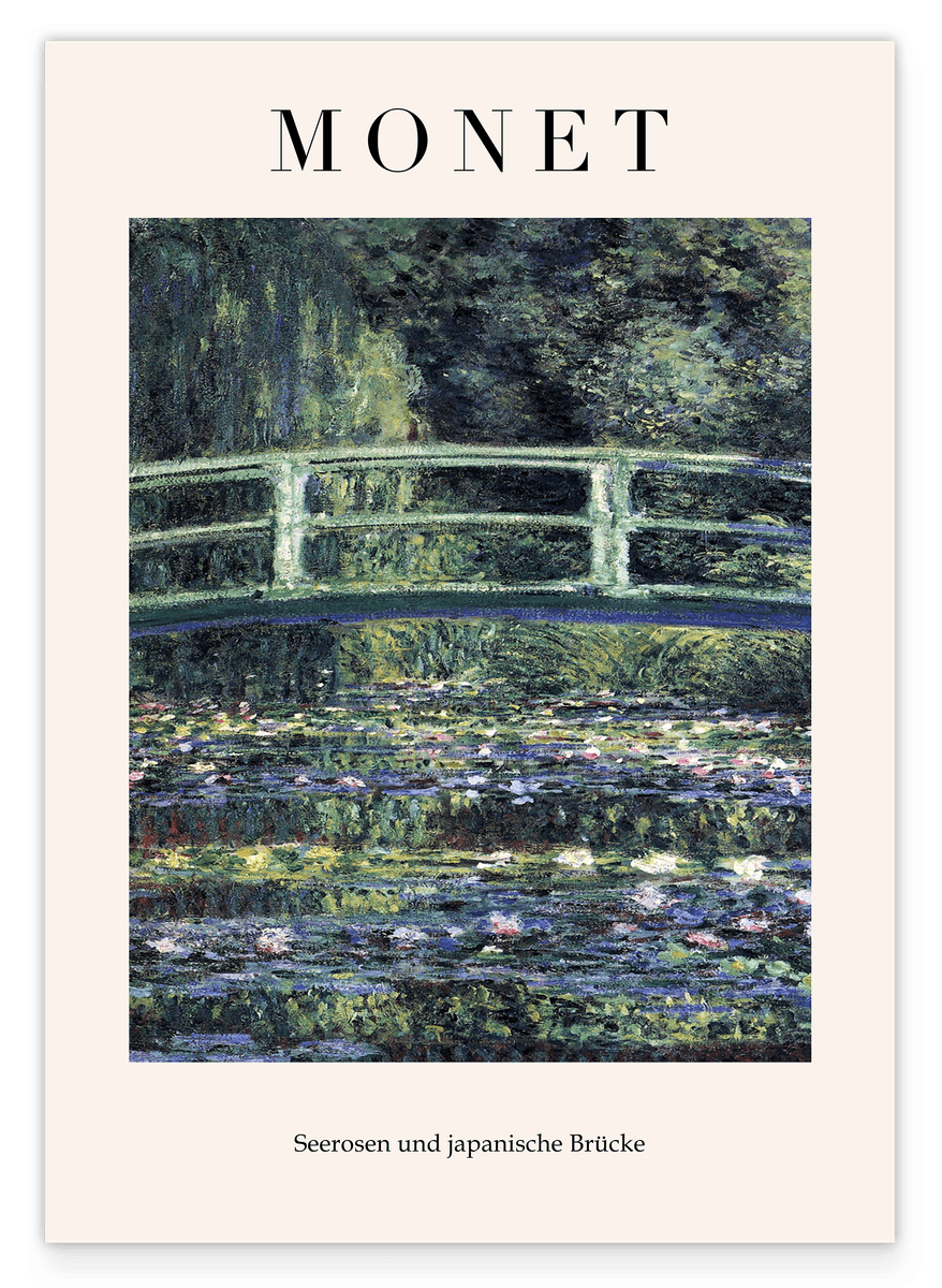 Claude Monet - Museum-Poster Seerosen und japanische Brücke