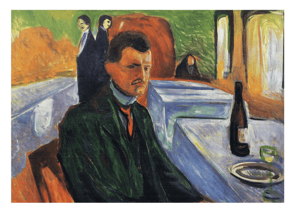 Edward Munch - Selbstpotrait mit einer Flasche Wein