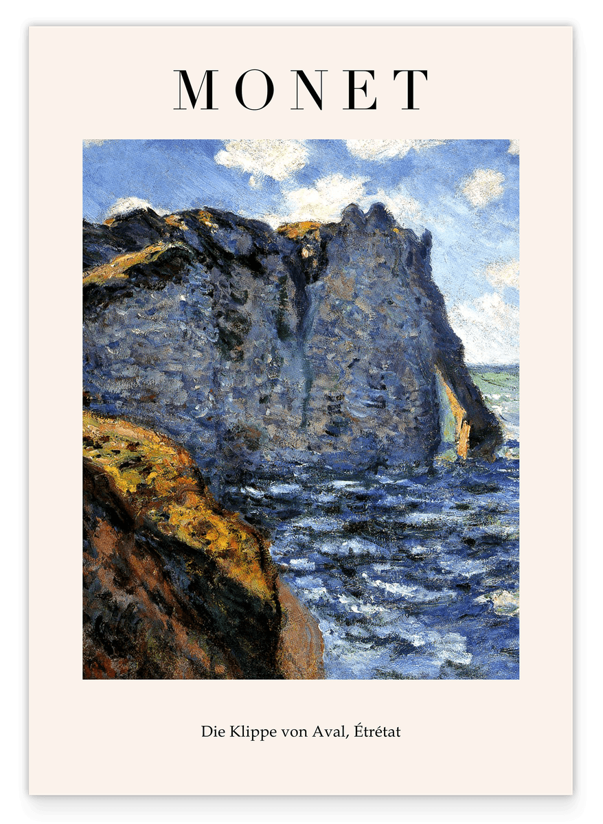 Claude Monet - Museum-Poster Die Klippe von Aval