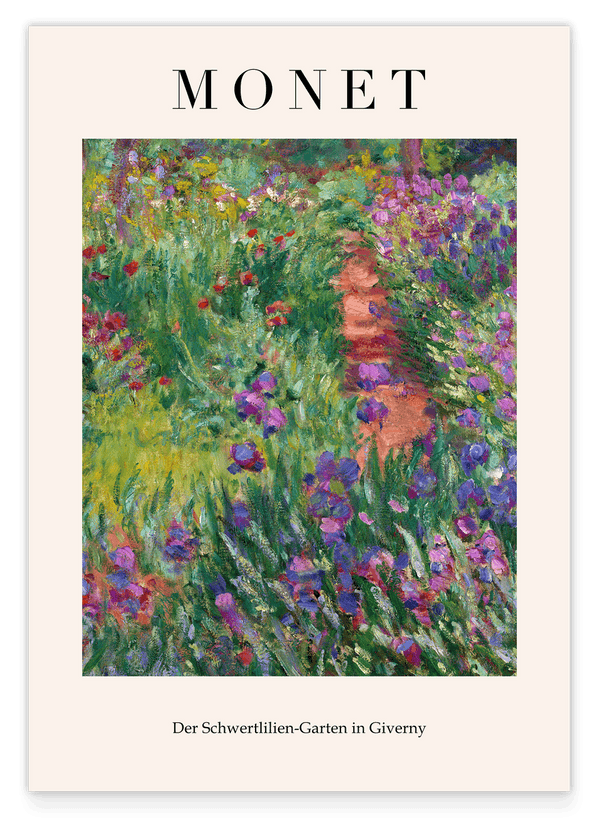 Claude Monet - Museum-Poster Der Schwertlilien-Garten in Giverny